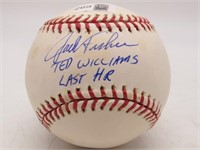 JACK FISHER "TED WILLIAMS LAST HR" SIGNED MLB BALL