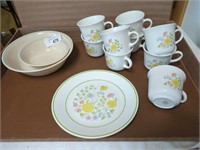 Corningware Floral cups & plate and 2