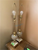 Vintage Brass & Marble Lamps