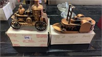 (2) Early Americana Coin Banks, Engine & Riverboat