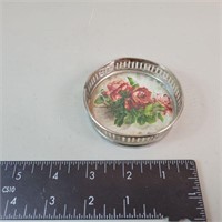 Silver Floral Trinket Tray Made in Germany