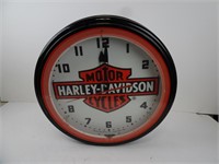 Vintage Metal Harley Davidson Clock / Light - 20"