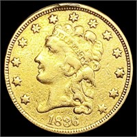 1836 $2.50 Gold Quarter Eagle NICELY CIRCULATED