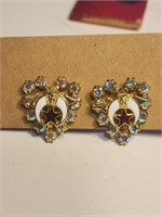 Eastern Star Screwback Earrings Vintage