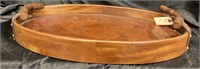 VINTAGE OVAL  WOODEN SERVING TRAY