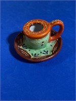 miniature tea/saucer attached made in Japan