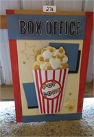 Metal 3D Movie Popcorn Box Office Sign 24x36"