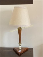Small walnut dresser lamp