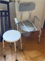 Shower stool and potty chair