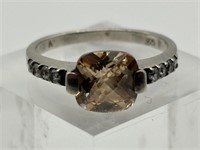 Sterling Silver Faceted Brilliant Tourmaline Ring