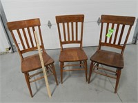 3 Antique wooden chairs