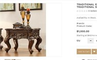 Traditional End Table Brown Carved Wood Homey