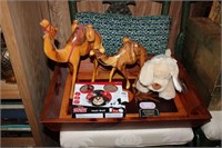 Wooden Camels & Wooden Tray