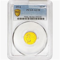 1914 $2.50 Gold Quarter Eagle PCGS AU58