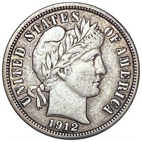 1912 Barber Dime NEARLY UNCIRCULATED
