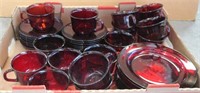 Group of Vintage Ruby Red Dishes