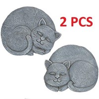 2 PCS BITS & PIECES CAT GARDEN STONES
