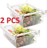 2 PCS PULL-OUT ORGANIZER BINS FOR REFRIGERATOR