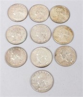 10 - 1964 Silver Washington Quarters