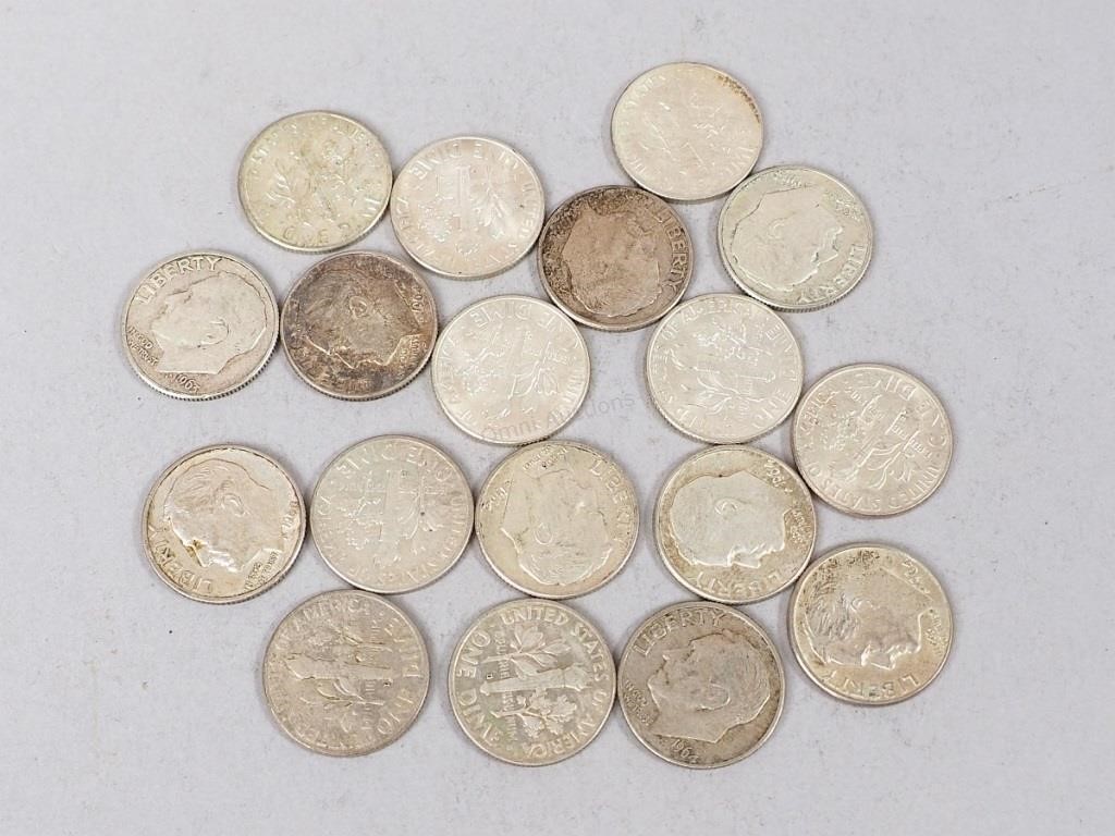18 - Pre-1965 Silver Dimes