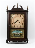 EARLY 20TH C. REVERSE PAINTED MANTLE CLOCK