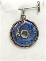 Blue Moonstone Disc Set in .925 with Applied Snake