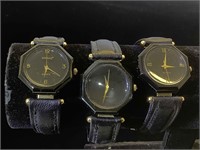 3- Kalifano watches, w/ black  Onyx faces &