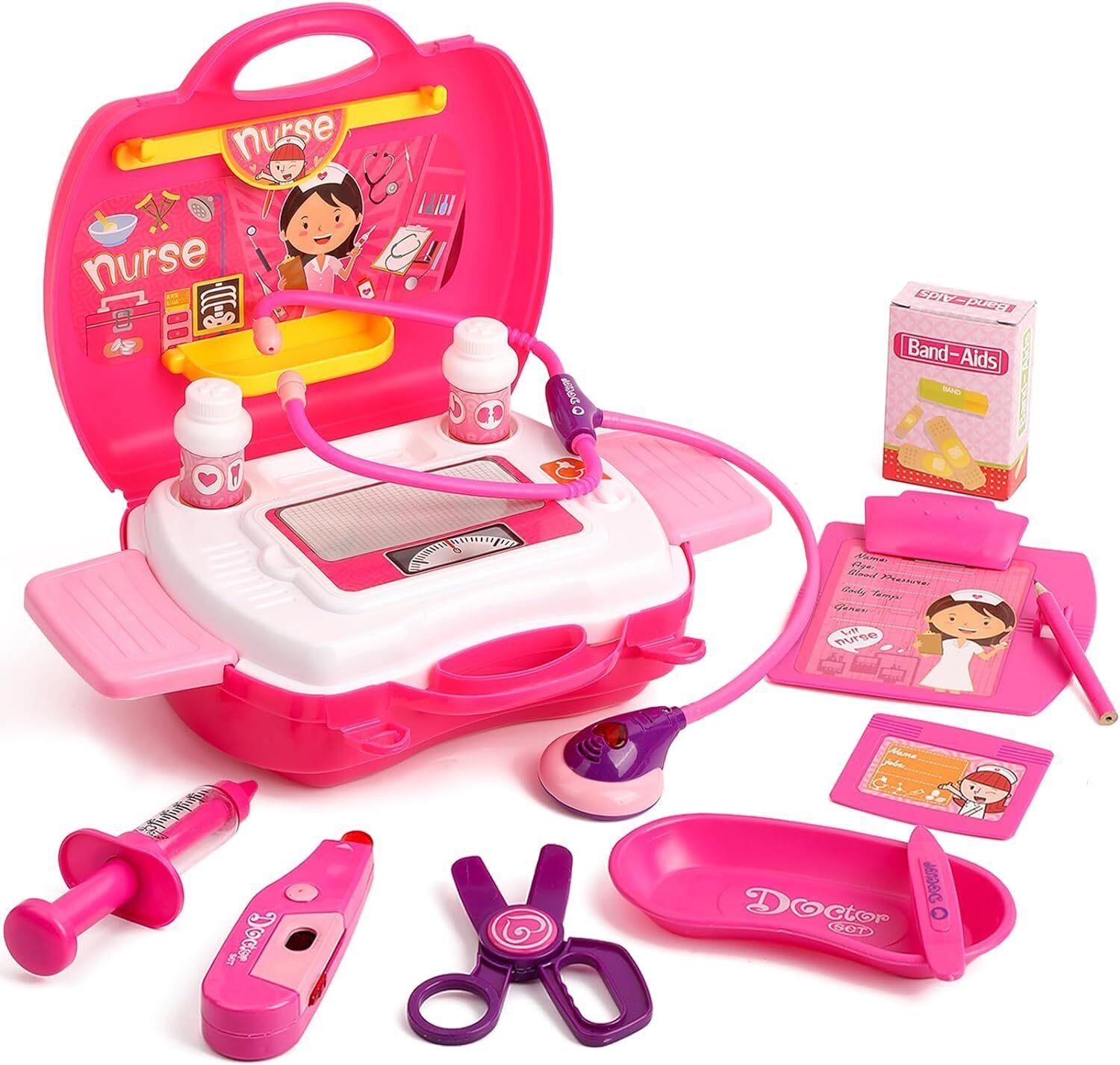 $15  Liberry Doctor Kit for Toddlers  15 Pcs  Pink