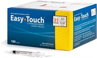 $17  EasyTouch U-100 Insulin Syringe  31G  Box 100