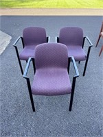 (3) Padded Office Chairs w/ Metal Arms and Legs