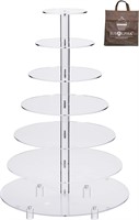 Jusalpha Large 7 Tier Acrylic Round Cake Stand