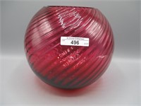 Fenton cranberry 8 x 8 ball vase