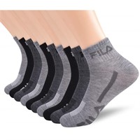 Fila mens Racing Striped Quarter Socks, Grey