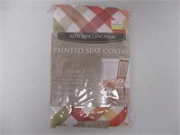 2-Pc Set Autumn Gingham Printed Seat Covers