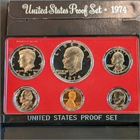 1974 US Mint Proof Set w/Deep cameo Coins