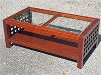 Solid Wooden Coffee Table w/Glass top