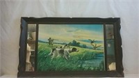 1950s Hunting Dogs Print With Side Mirrors 42"x25"