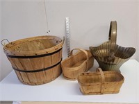 Brass & Wood Baskets