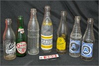 (6) Terre Haute, (1) Clinton, IN vtg. soda bottles