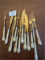 12 PC SEAFOOD FORKS AND KNIVES - APPEAR TO BE