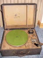 Antique Portable Wind Up Record Player- For Parts