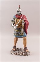 Vintage Roman Soldier Metal Sculpture