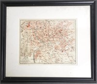 VINTAGE MAP OF ROME 15 x 17