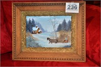 Quaint horse & sleigh picture with