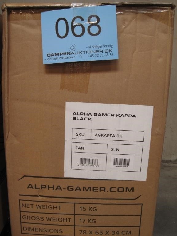 eksil navn overraskelse Alpha Gamer Kappa gamer stol - sort | Campen Auktioner A/S