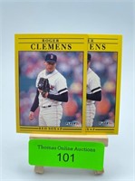 Two 1991 Fleer #90 Roger Clemens Cards