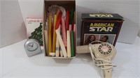 Misc Lot - Taper Candles, Hair Dryer & More