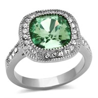 Pretty 3.00ct Light Emerald Halo Ring