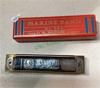 Vintage marine band harmonica with the box number