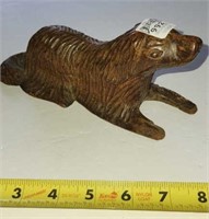 Antique wood carved dog/puppy ultra lightweight